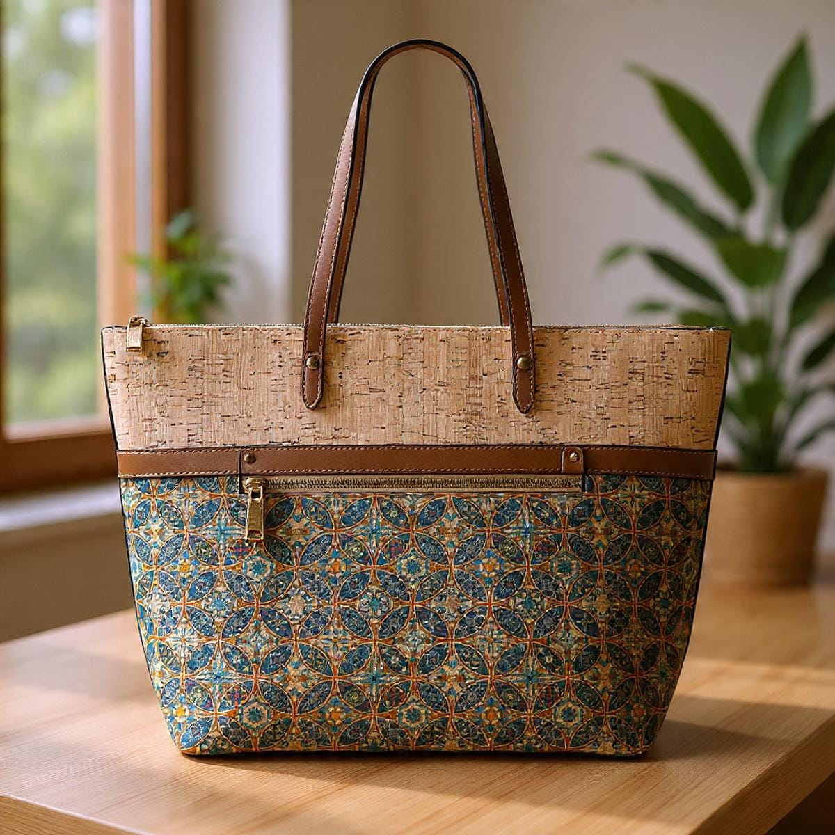 Bolsos de corcho natural para mujer | Bolsos de diseñador y bolsos tote de gran capacidad para ella, regalo para ella, oferta de Navidad.