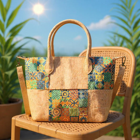 Bolsos de corcho natural para mujer | Bolsos de diseñador y bolsos tote de gran capacidad para ella, regalo para ella, oferta de Navidad.