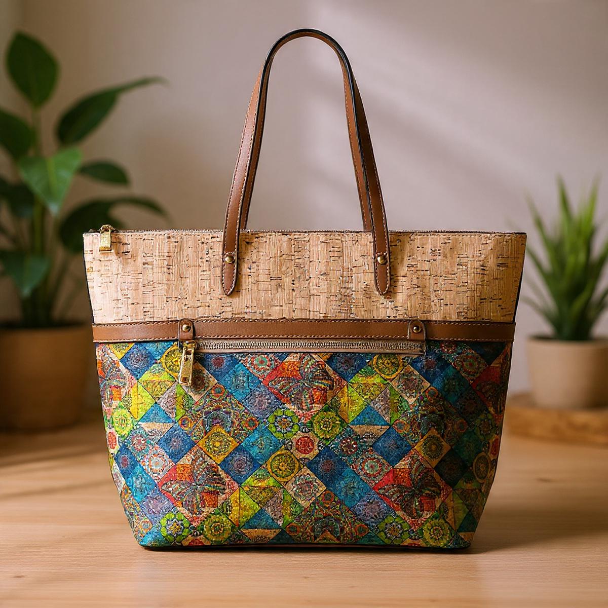 Bolsos de corcho natural para mujer | Bolsos de diseñador y bolsos tote de gran capacidad para ella, regalo para ella, oferta de Navidad.