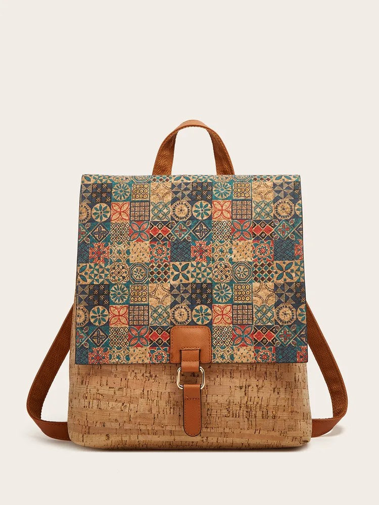 Mochila de Corcho para Mujer | Bolso Vegano, Mochila de Viaje Ecológica y de Gran Capacidad | Regalo para Ella, Navidad