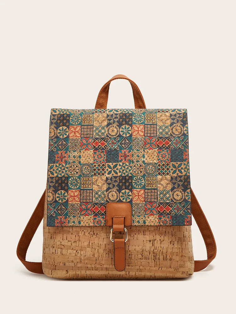 Mochila de Corcho para Mujer | Bolso Vegano, Mochila de Viaje Ecológica y de Gran Capacidad | Regalo para Ella, Navidad