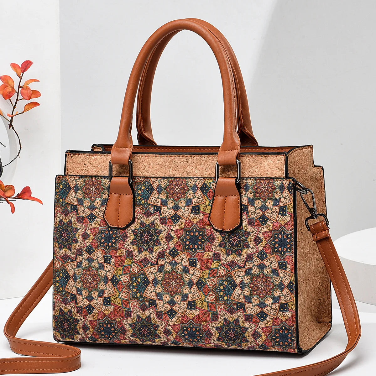 Cork Fabric Handbag, Women’s Natural Cork Bag, Vegan Bag, Eco-Friendly Travel handbag, Large Capacity, Gift for Her, Christmas Offer