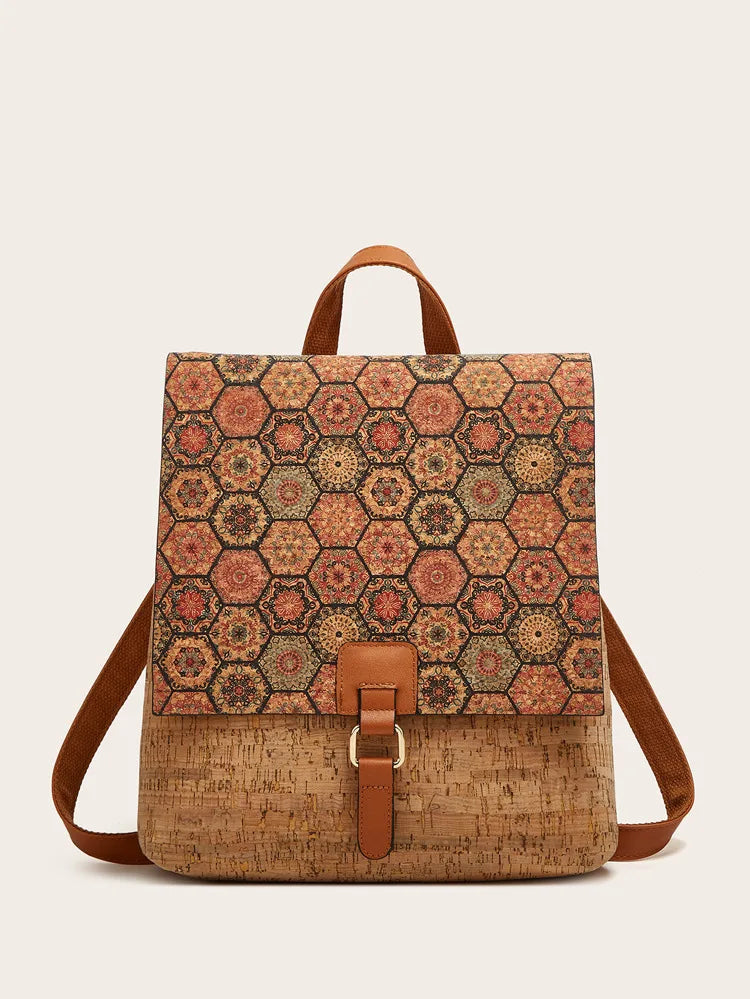 Mochila de Corcho para Mujer | Bolso Vegano, Mochila de Viaje Ecológica y de Gran Capacidad | Regalo para Ella, Navidad