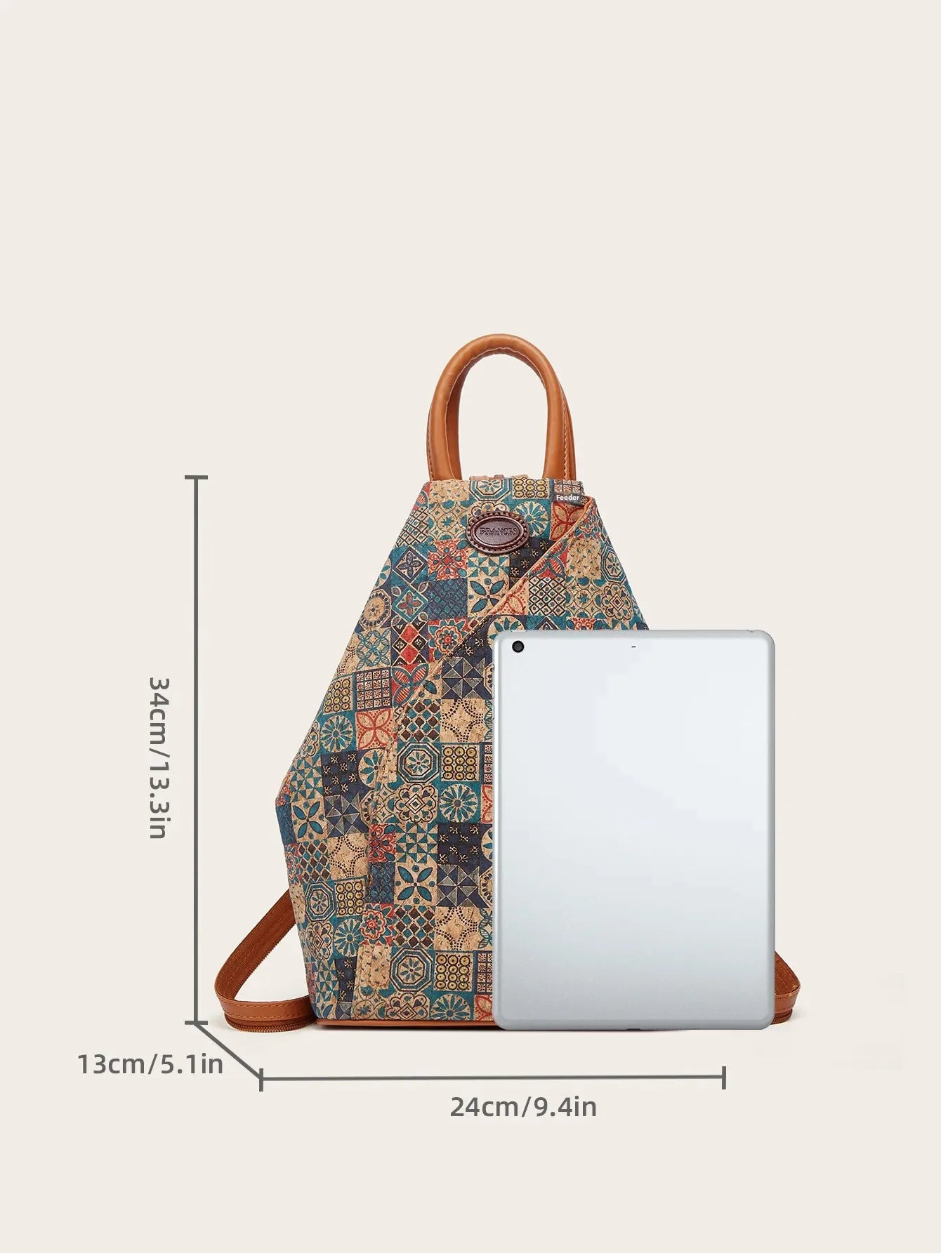 Mochila Tela de Corcho, Mochila Natural de corcho para mujer, Bolso vegano, Mochila ecológica y gran capacidad, Regalo para ella, Navidad