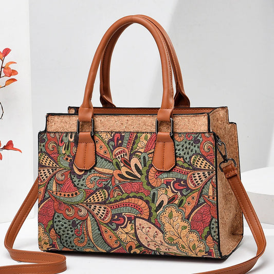 Cork Fabric Handbag, Women’s Natural Cork Bag, Vegan Bag, Eco-Friendly Travel handbag, Large Capacity, Gift for Her, Christmas Offer