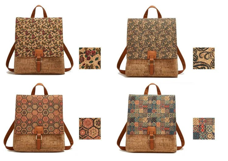 Mochila de Corcho para Mujer | Bolso Vegano, Mochila de Viaje Ecológica y de Gran Capacidad | Regalo para Ella, Navidad