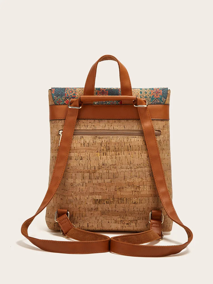Mochila de Corcho para Mujer | Bolso Vegano, Mochila de Viaje Ecológica y de Gran Capacidad | Regalo para Ella, Navidad