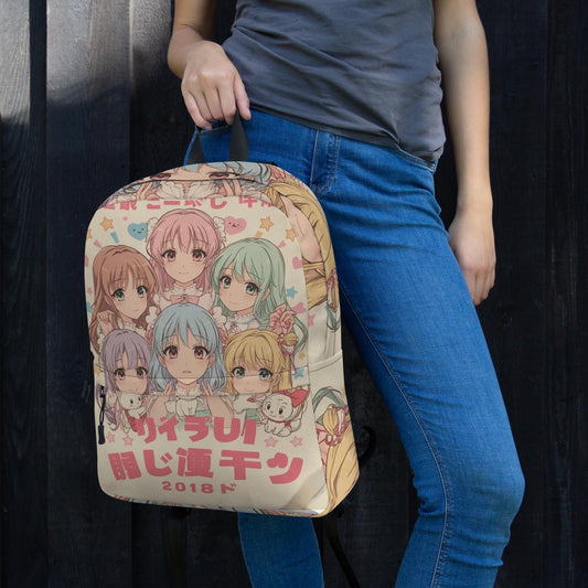 Mochila para Niñas | Bolsa Escolar Retro con Compartimento para Portátil | Mochila Estilo Manga Regalo | Mochila Kawaii Bonita de Uso Diario