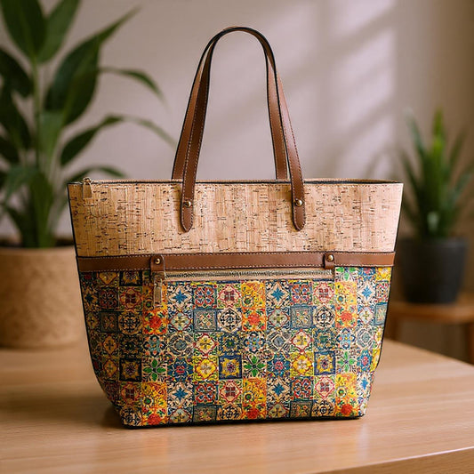 Bolsos de corcho natural para mujer | Bolsos de diseñador y bolsos tote de gran capacidad para ella, regalo para ella, oferta de Navidad.