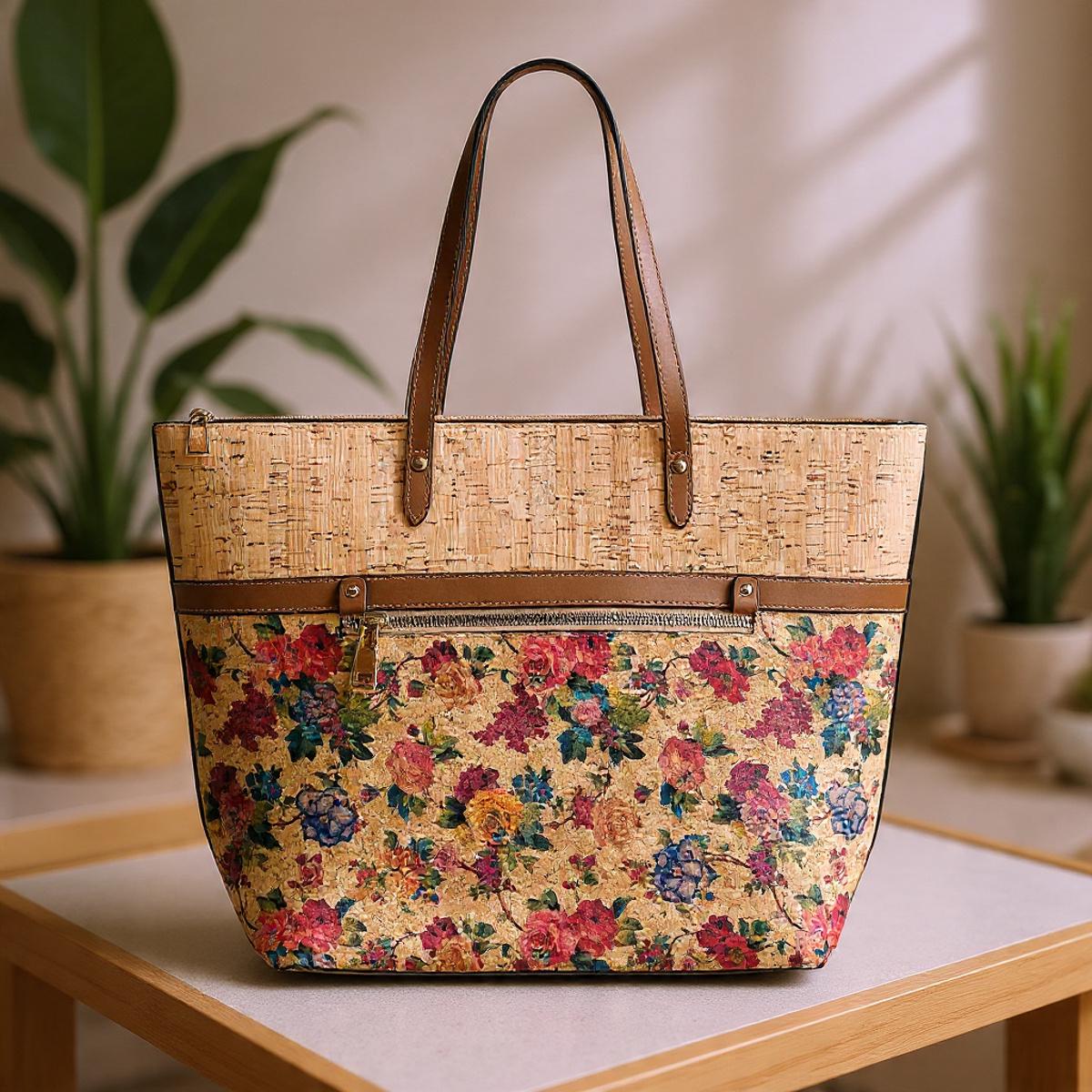 Bolsos de corcho natural para mujer | Bolsos de diseñador y bolsos tote de gran capacidad para ella, regalo para ella, oferta de Navidad.