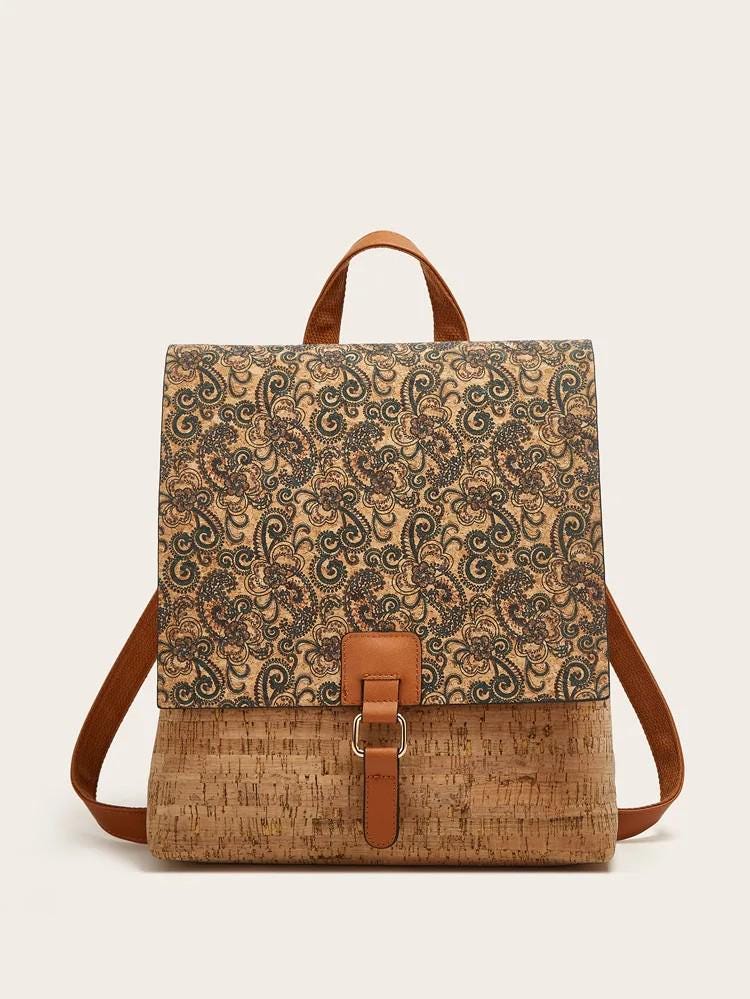 Mochila de Corcho para Mujer | Bolso Vegano, Mochila de Viaje Ecológica y de Gran Capacidad | Regalo para Ella, Navidad