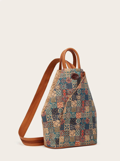 Mochila Tela de Corcho, Mochila Natural de corcho para mujer, Bolso vegano, Mochila ecológica y gran capacidad, Regalo para ella, Navidad