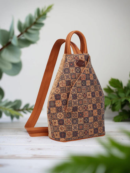 Mochila Tela de Corcho, Mochila Natural de corcho para mujer, Bolso vegano, Mochila ecológica y gran capacidad, Regalo para ella, Navidad