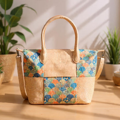 Bolsos de corcho natural para mujer | Bolsos de diseñador y bolsos tote de gran capacidad para ella, regalo para ella, oferta de Navidad.