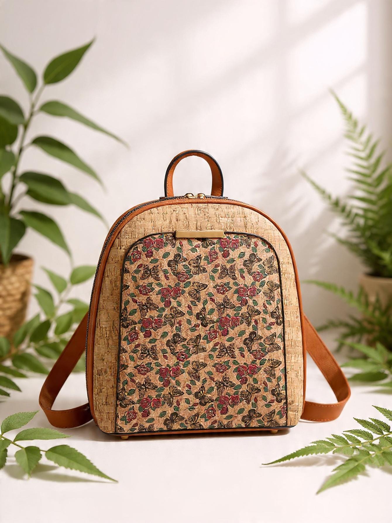 Mochila de Corcho para Mujer | Bolso Vegano, Mochila de Viaje Ecológica y de Gran Capacidad | Regalo para Ella, Navidad