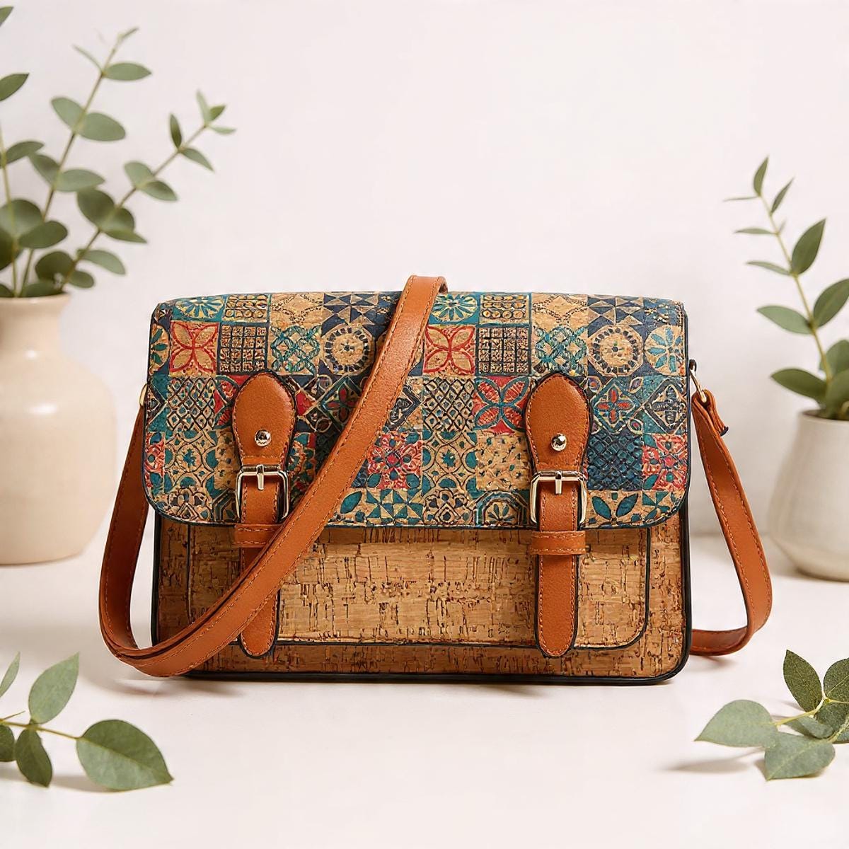 Bolsos de corcho natural para mujer | Bolsos de diseñador y bolsos tote de gran capacidad para ella, regalo para ella, oferta de Navidad.
