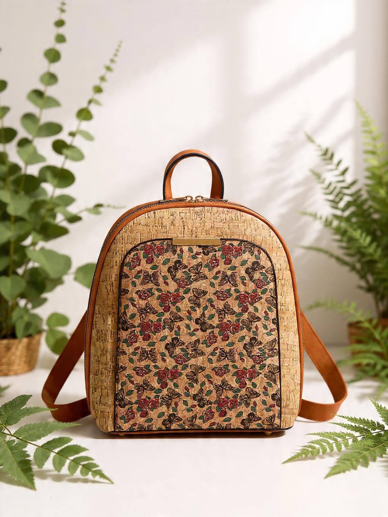 Mochila de Corcho para Mujer | Bolso Vegano, Mochila de Viaje Ecológica y de Gran Capacidad | Regalo para Ella, Navidad