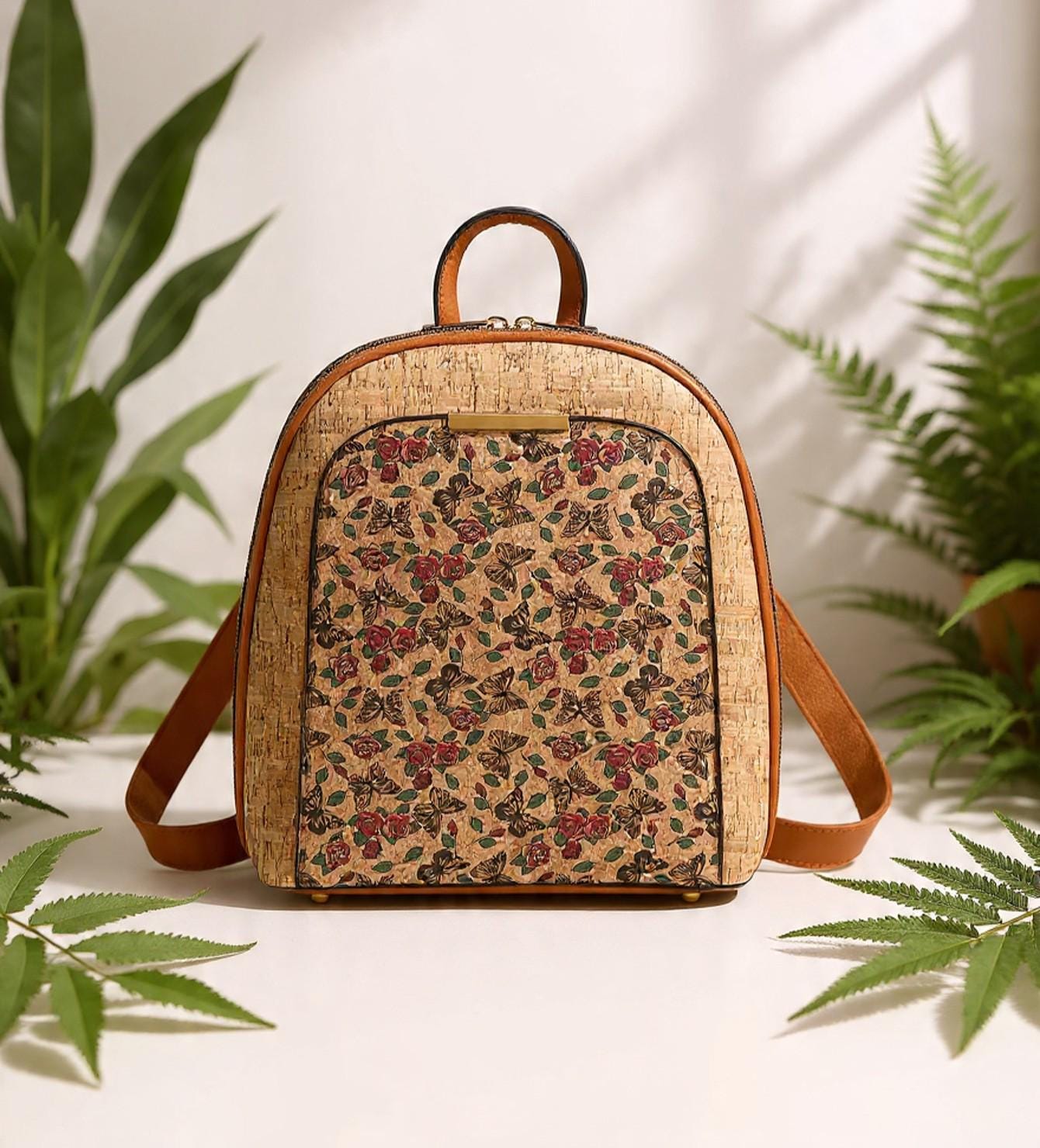 Mochila de Corcho para Mujer | Bolso Vegano, Mochila de Viaje Ecológica y de Gran Capacidad | Regalo para Ella, Navidad