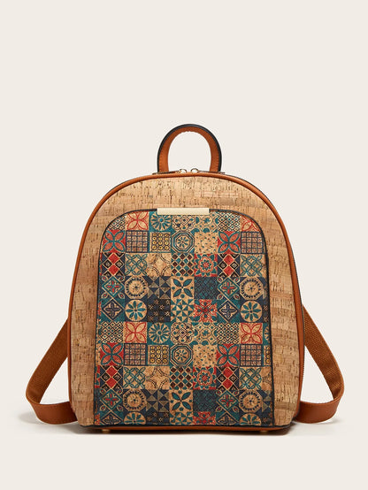 Mochila de Corcho para Mujer | Bolso Vegano, Mochila de Viaje Ecológica y de Gran Capacidad | Regalo para Ella, Navidad