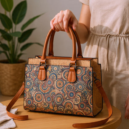Cork Fabric Handbag, Women’s Natural Cork Bag, Vegan Bag, Eco-Friendly Travel handbag, Large Capacity, Gift for Her, Christmas Offer